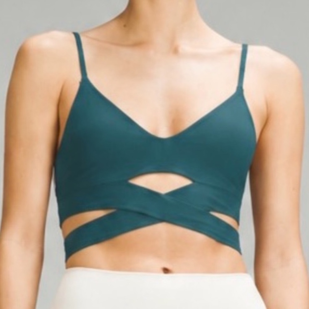 Lululemon Still Now Sports Bra Rainforest Green 10